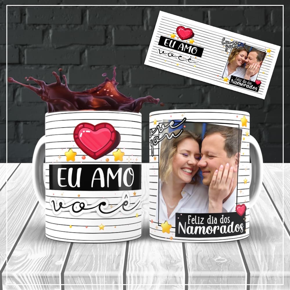 Caneca do "Dia dos Namorados" 325ml Personalizada com Fotos / Caneca Personalizada / Caneca de Porcelana / Caneca do Mozão / Dia dos Namorados / Xícaras