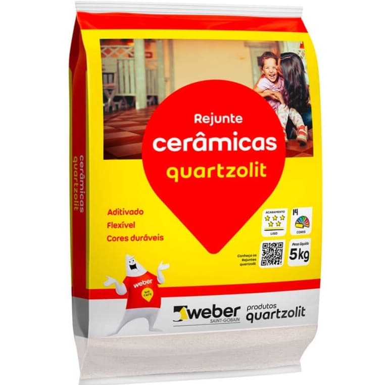 Rejunte Flexível Quartzolit 5kg Para Piso e Pedra Interno/Externo (Cores)