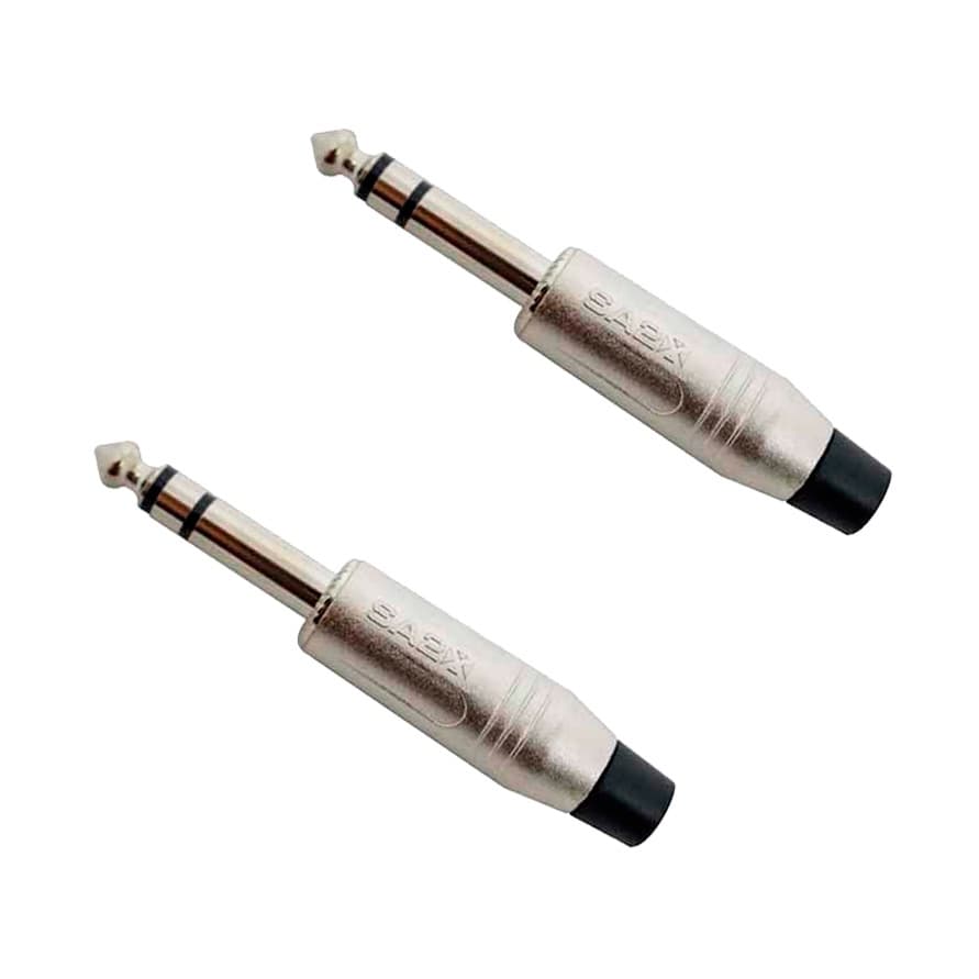 KIT 2 CONECTOR PLUG SANTO ANGELO P10 ESTEREO NIQUELADO SA2X