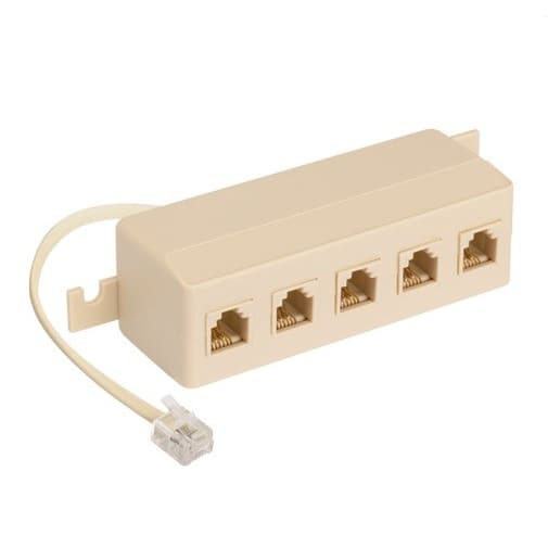 Adaptador RJ11 6P4C Macho Para 5xRJ11 Fêmea