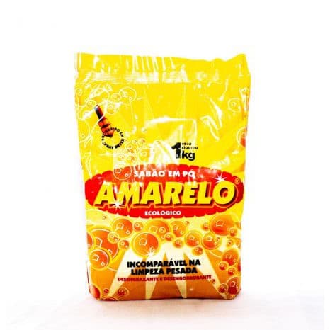 Sabão em pó ecológico Amarelo 1kg limpeza pesada