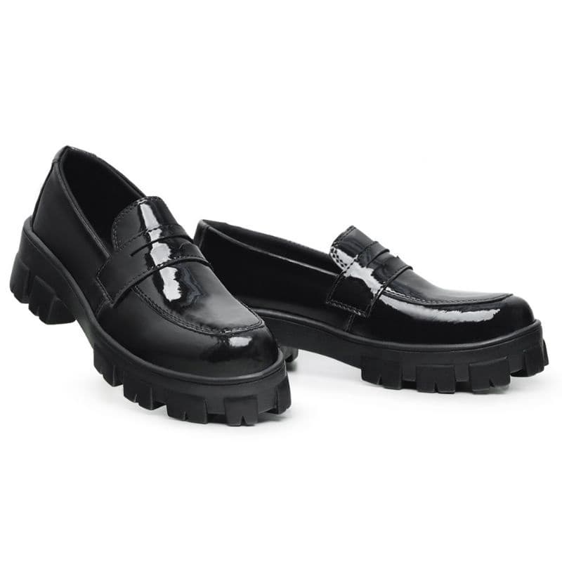 Mocassim  Feminino Tratorada Verniz e Fosco