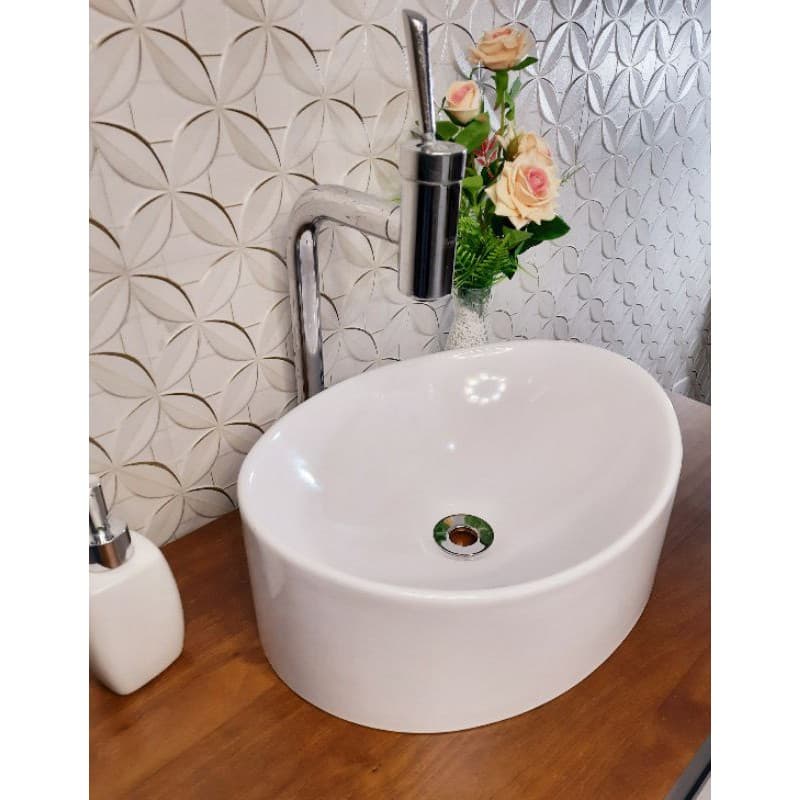 Cuba Pia Lótus Berlim oval De Banheiro de apoio 41x32cm Casa Laura Decor