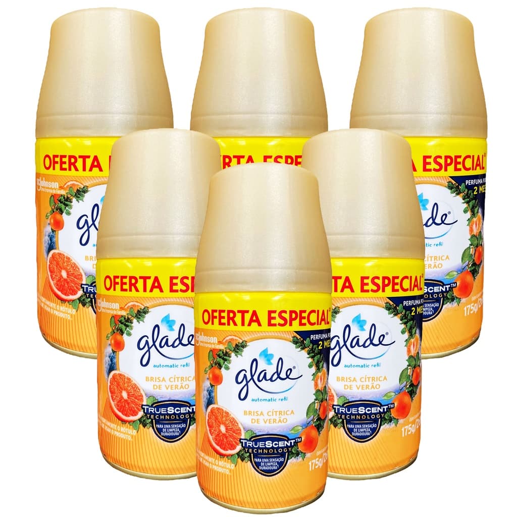 Kit 6 Refis Glade Automatic Odorizador Brisa Citrica de Verão 269ml