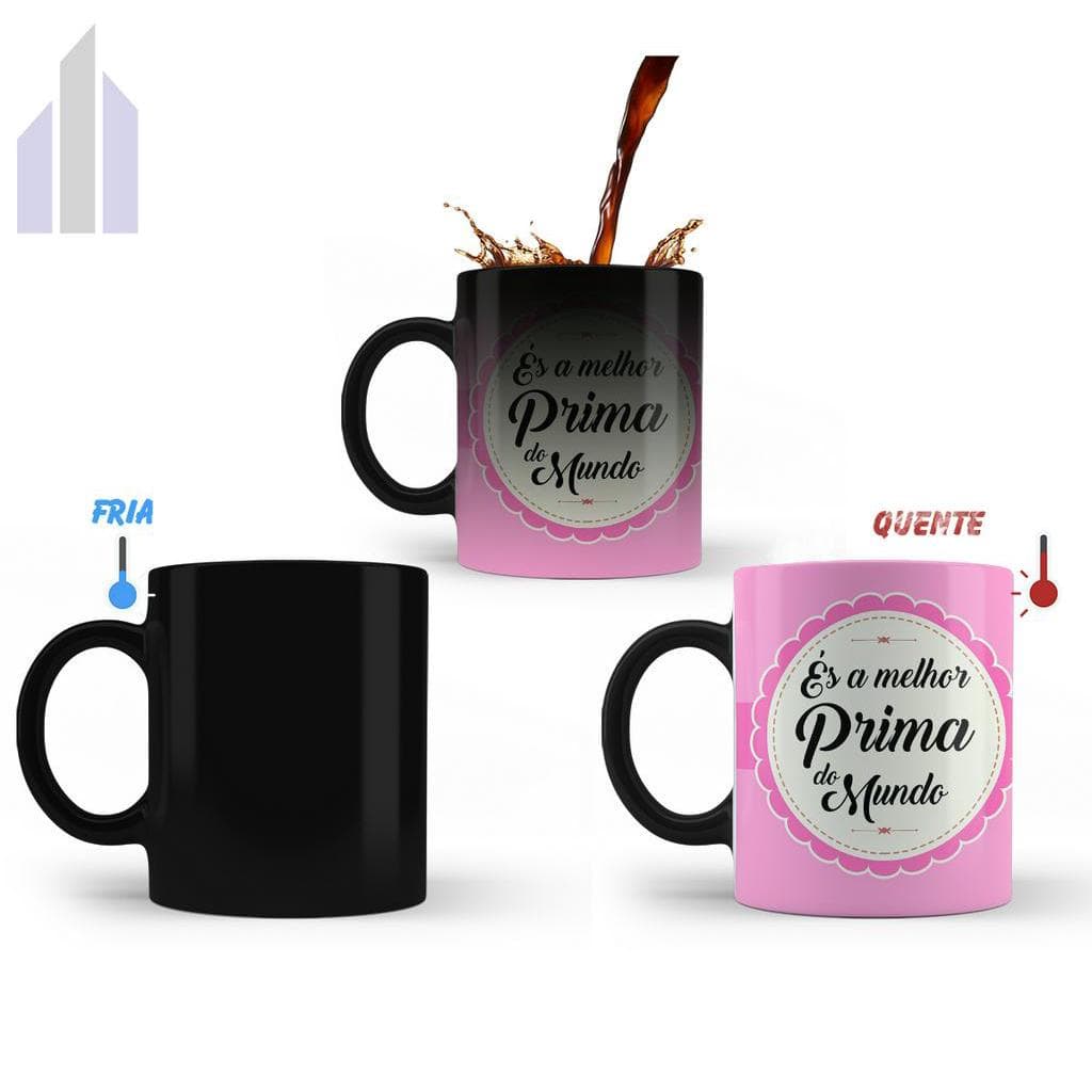Caneca Mágica Presente És a Melhor Prima do Mundo Cerâmica, 325ml