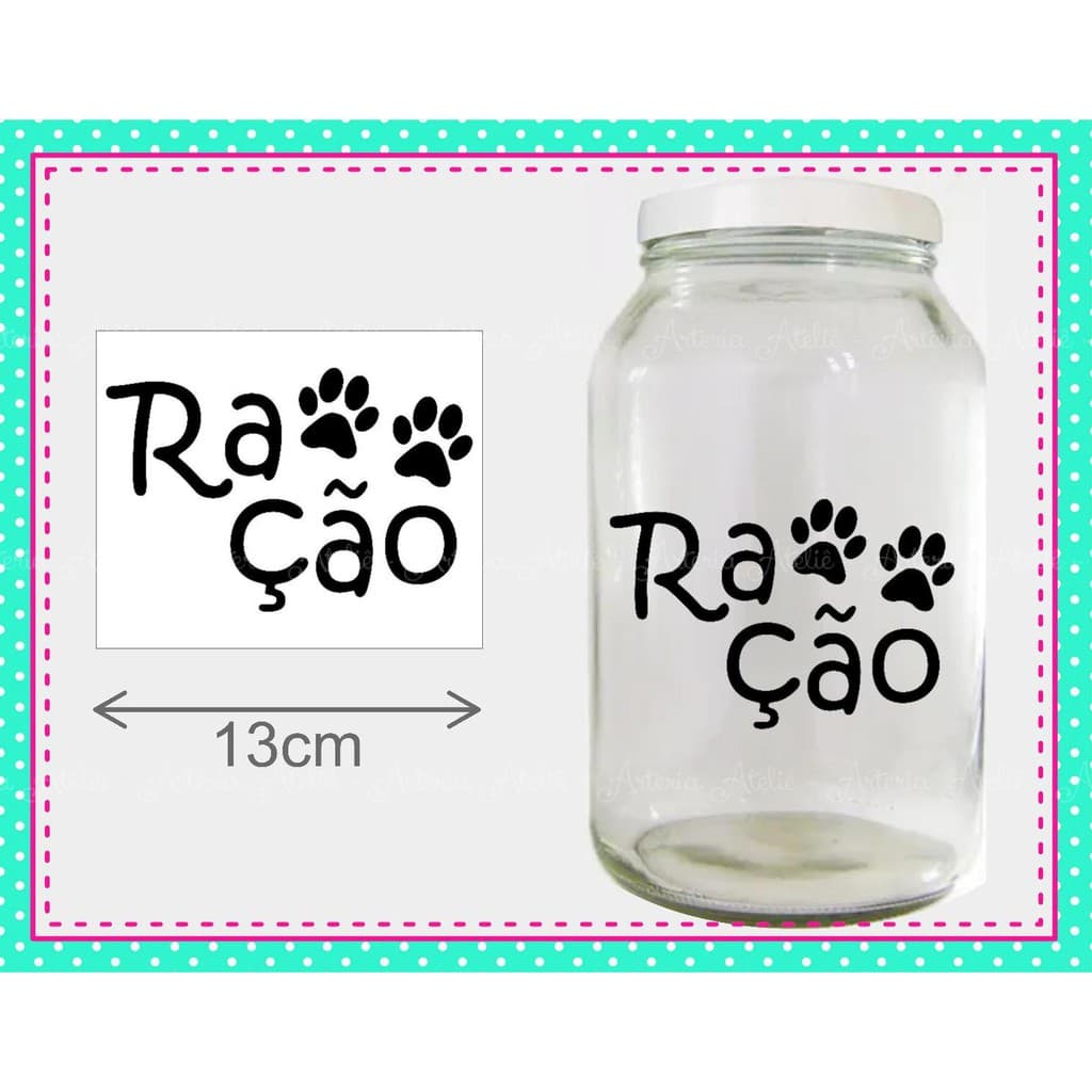 Etiqueta Adesiva pote vasilha comedouro ração cachorro dog pet lovers cachorrinho lulu lhasa shitzu