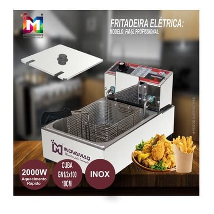 Fritadeira Elétrica Profissional - Fm-5l - 220v - Inovamaq