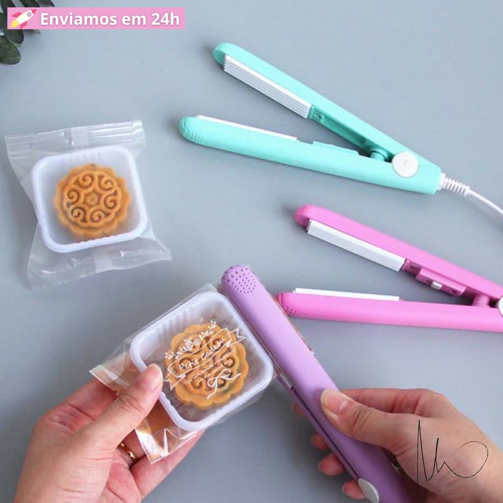Mini Seladora de Embalagens Plástico Portatil