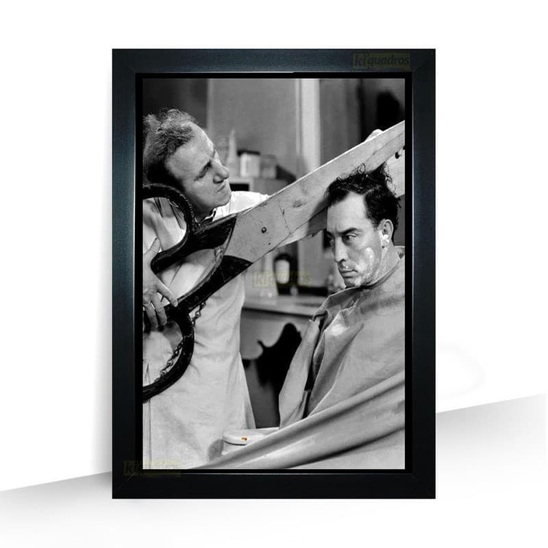 Quadro Vintage Retrô Barber corte cabelo Barbearia c/Moldura