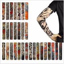 Kit 2 Pares Manguito Manga Tattoo Fake Tatuagens Falsa Protetor Braco Sol Bike Moto