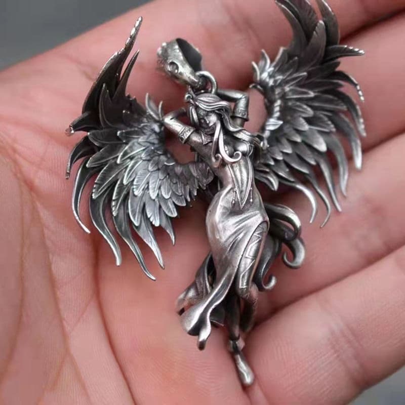 Punk Clavícula Corrente Colar Retro Anjo Pingente Casal Jóias Para Menina