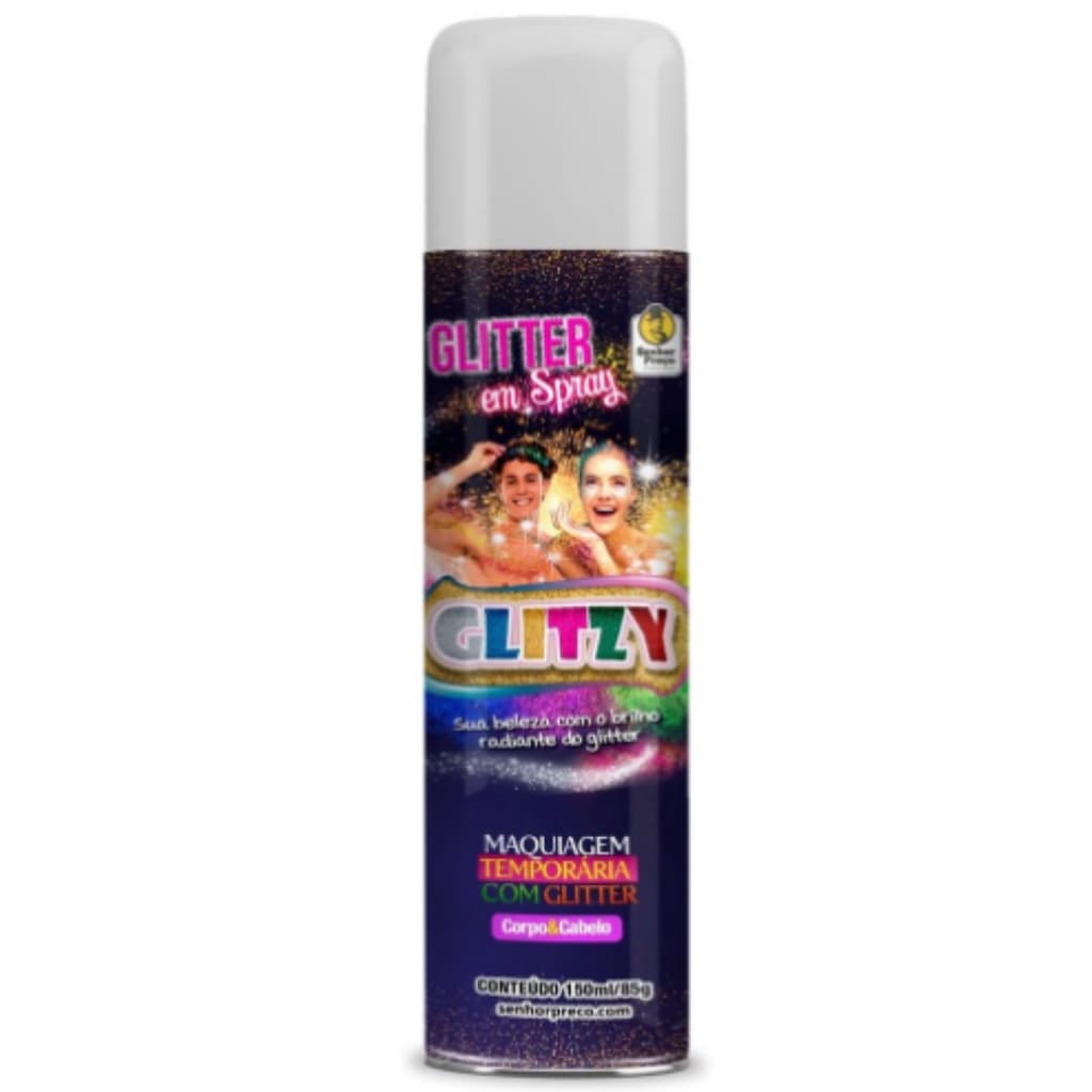 Spray De Glitter GLITZY Prata - 150ml