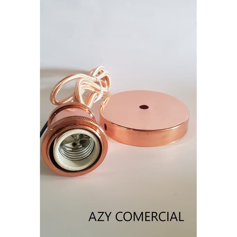 Fio Pendente Metal 1m + Canopla Decorativa Sofisticado
