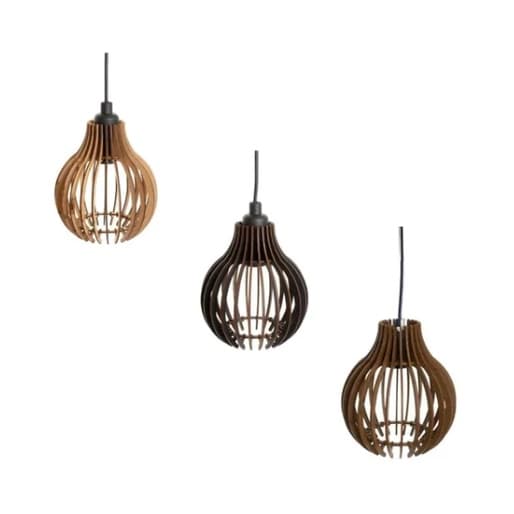 Pendente Luminária De Teto Estilo Rustico Retro De Madeira Preto/marrom/cru