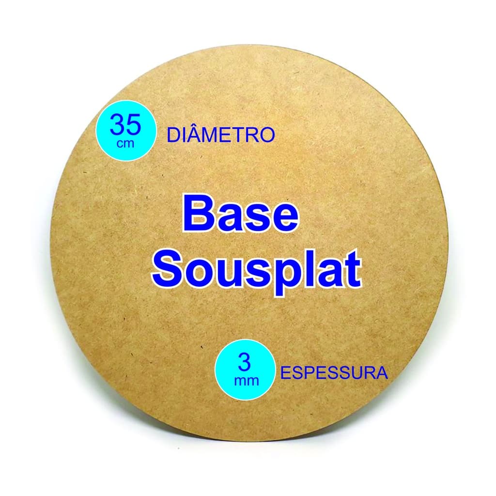 Sousplat Soupla Base Suplat Para Mesa Posta Jogo Americano 35cm - Mdf 3mm - Unidade Posta Jogo Americano - Redondo - Bolacha