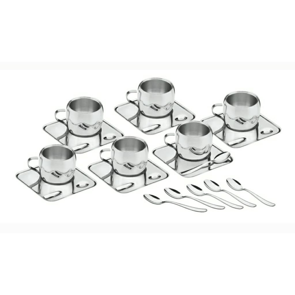 xicaras para cafe e cha inox alto brilho 18 peças tramontina