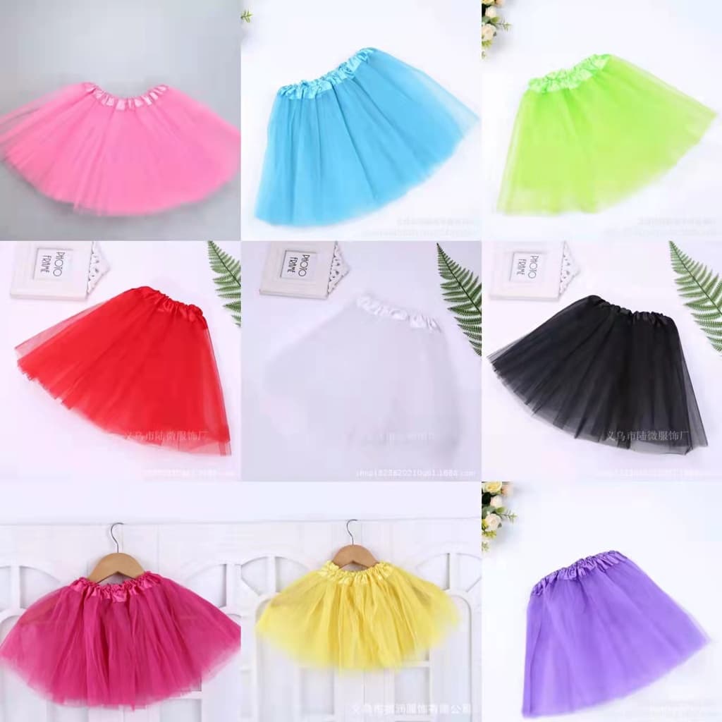 Saia De Tule Lisa Infantil 30cm  - 9 Cores