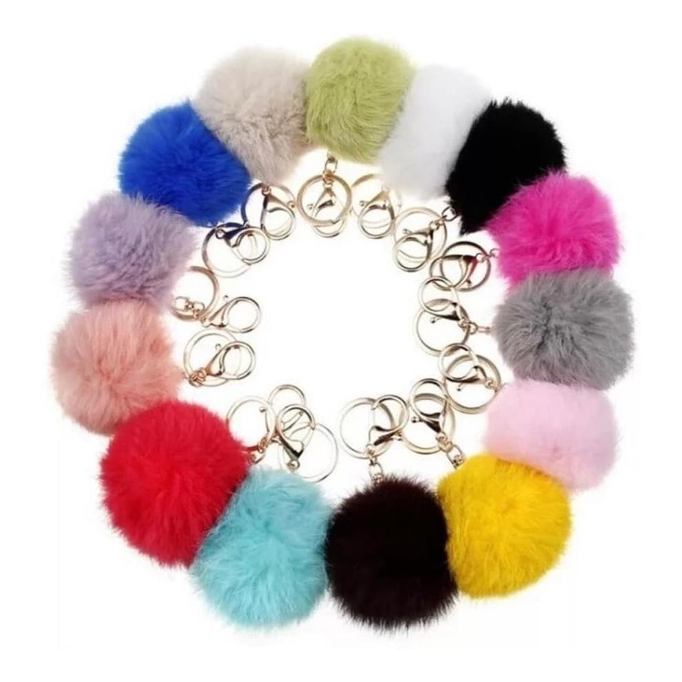 1uni Chaveiro de Pompom Acessorio de Bolsa Decoracao Moda Patricinha Estilosa Bola De Pelo De Coelho Usar no Telefone Bonito