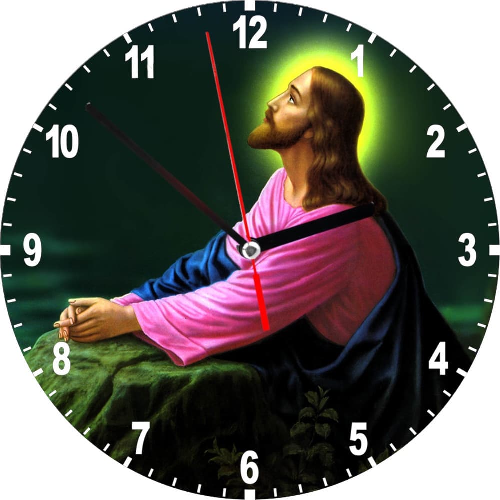 Jesus Orando Relógio de parede