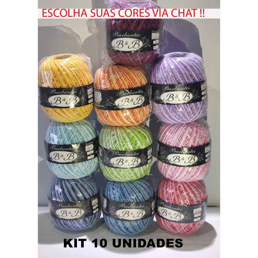 10 Barbantes Tipo Barroco Degrade b&b 200Gr/226mts Diversas Cores Mesclado