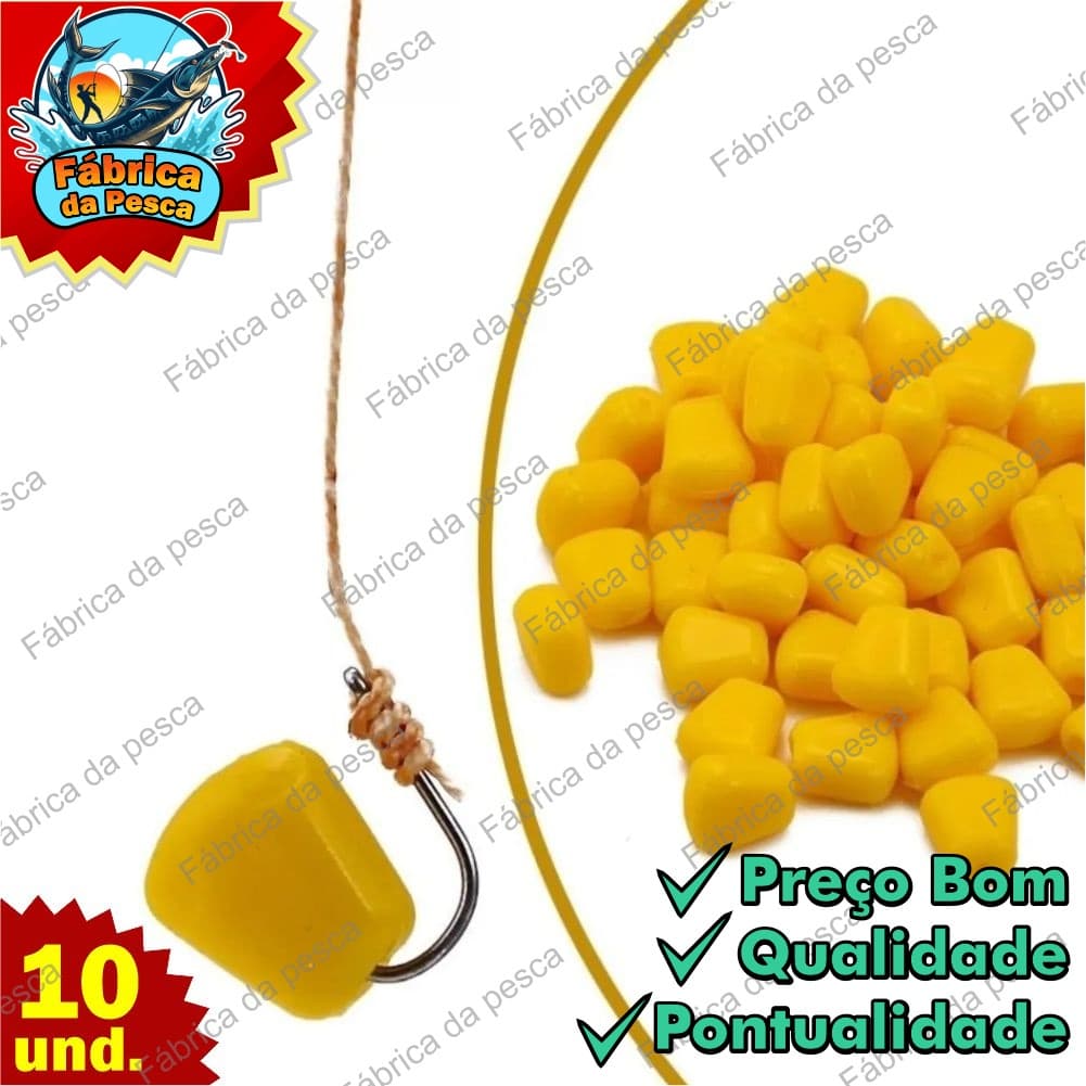 Isca Artificial Pesca Milho em Silicone Iscas Artificiais para Pesca C/10