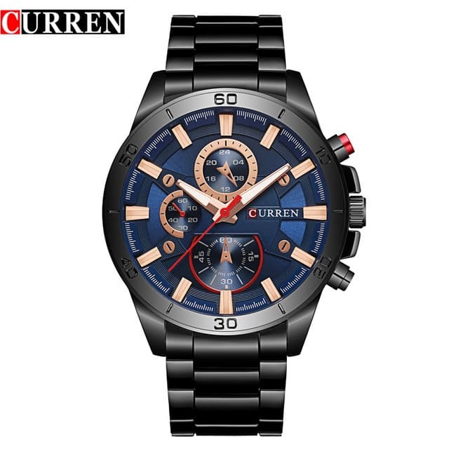 CURREN Relógio Masculino Marca Top Moda Casual Esportes Aço Inoxidável Quartzo Impermeável 8275XS