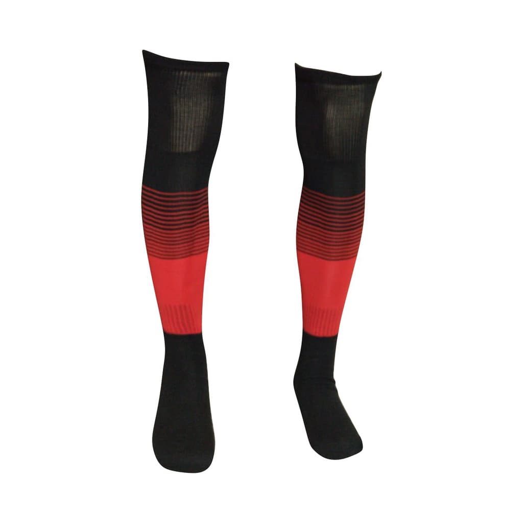 Meião Profissional Degrade Preto Com Vermelho Kit 20 Pares