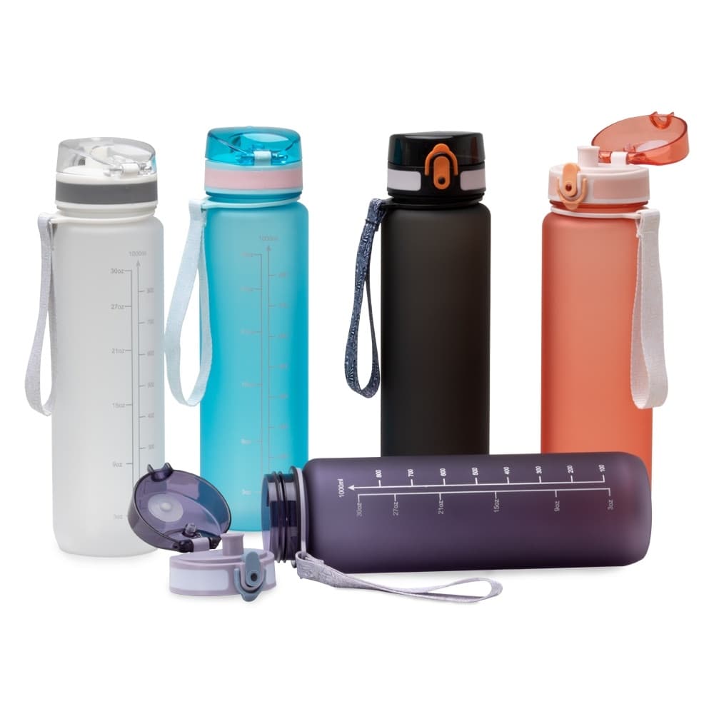 Garrafa Plastica 1 litro com tampa de acionamento automático