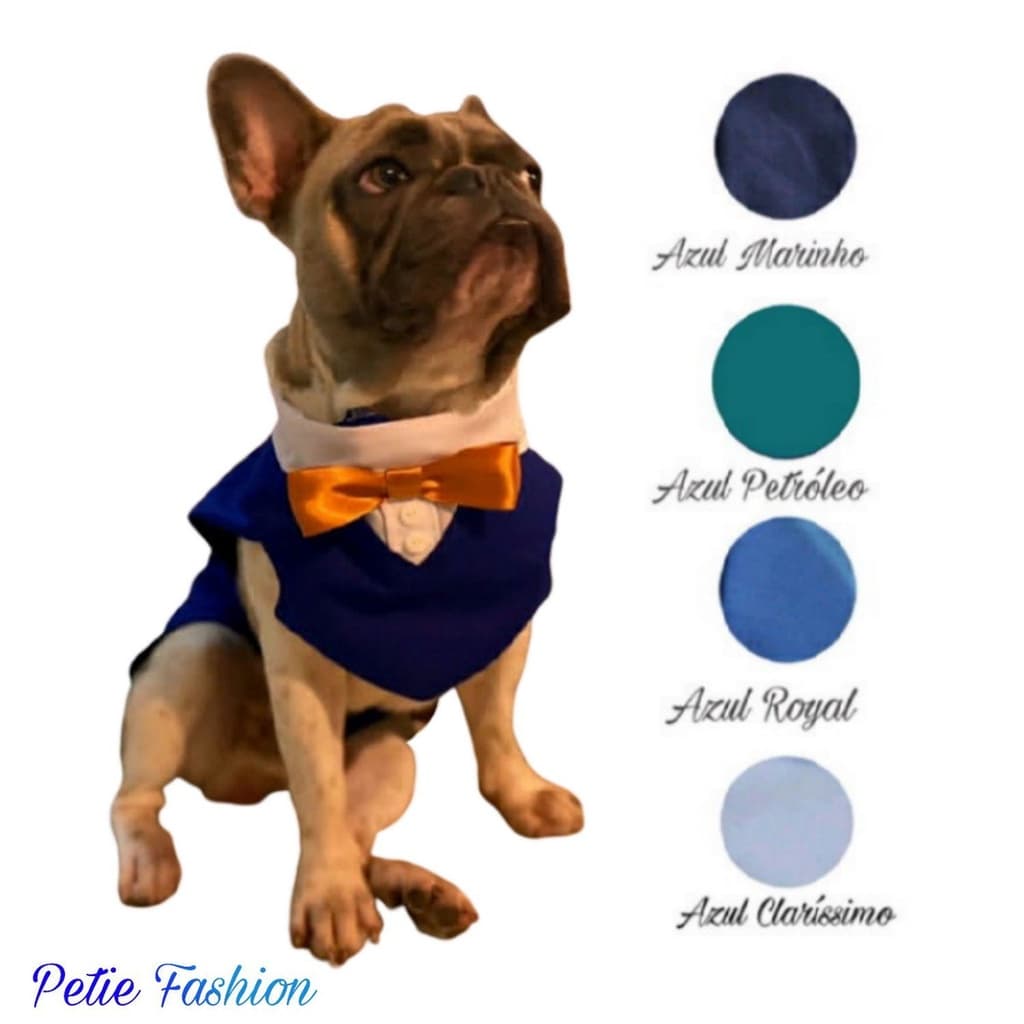 Smoking Petie,roupa social pet, smoking pet, roupa social pet, smoking azul pet, terno pet