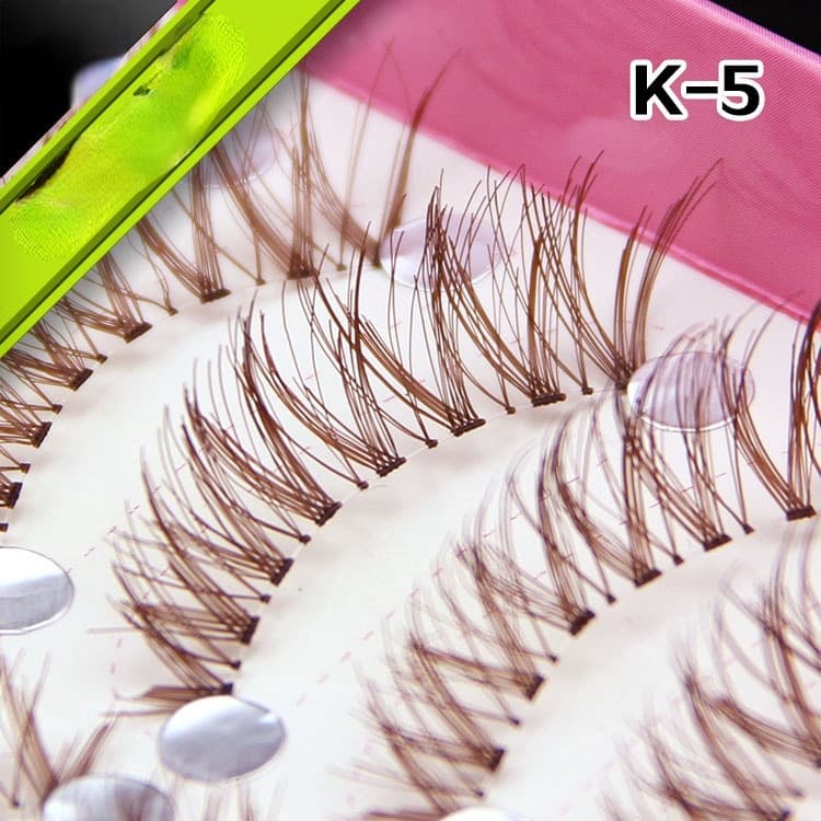 K-5 (Marrom) Cílios Postiços Cílios Feitos à Mão 10 Pares