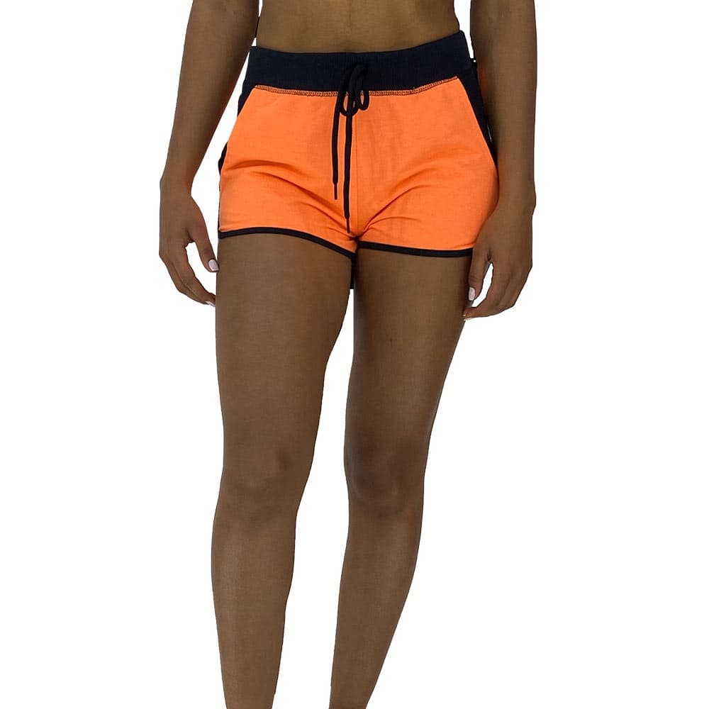 Shortinho Feminino Moletom MXD Conceito Laranja Fluorescente Academia Passeios
