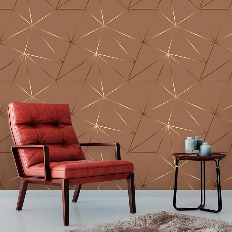 Papel de Parede Zara Marrom Conhaque Decoração de Quarto Sala Cozinha 3,0m x 50cm