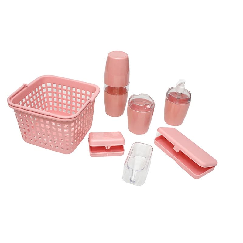 kit para banheiro 7 peças higiene porta escova sabonete liquido porta cotonete