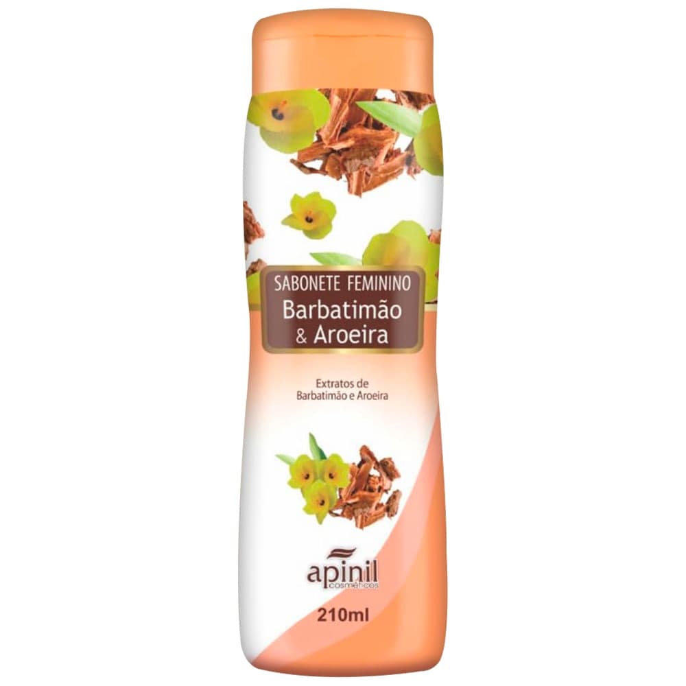 Sabonete Intimo Liquido Feminino Apinil Barbatimão e Aroeira pH Neutro