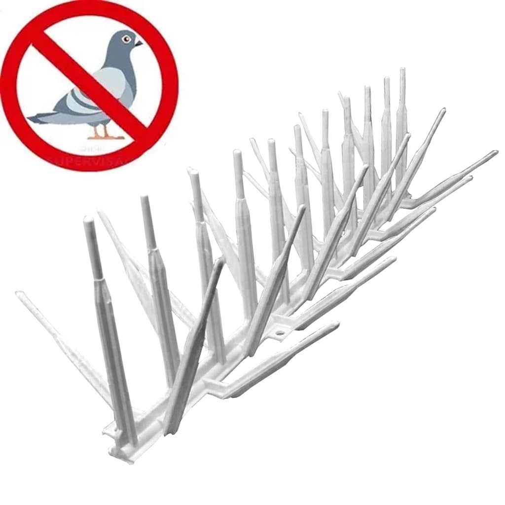 Kit 10 Espículas Anti pombo inibe Aves passarinho ninho em Policarbonato Branco