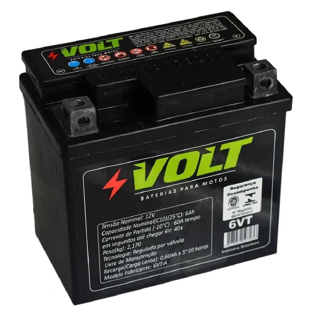 Bateria Moto 6vt Selada Volt Pcx Titan 150 160 Xre 300 Bros 160 Start Fazer 150 Factor125