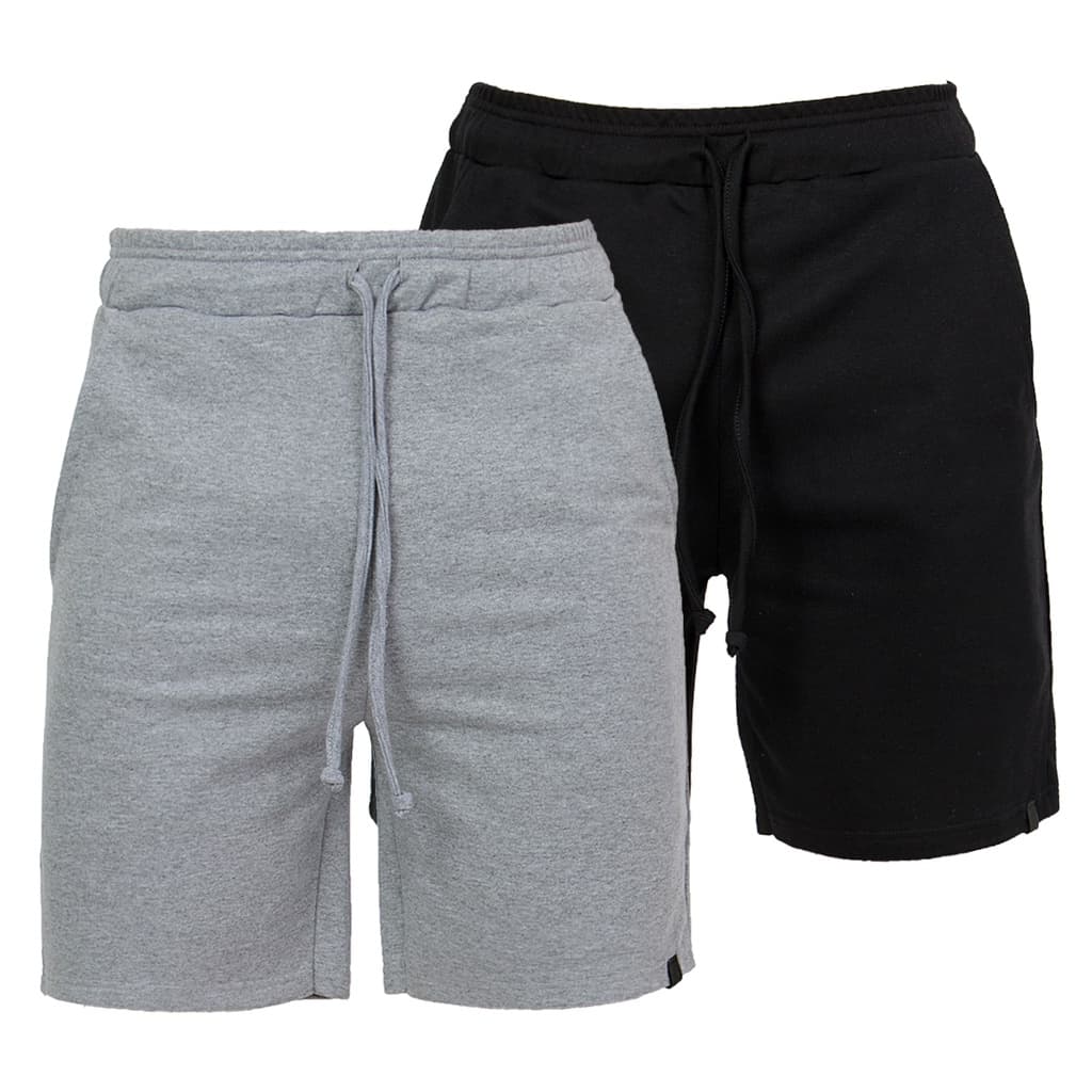 Kit 2 Bermudas Moletom Masculina Academia Casual Cordão Elástico Bolsos