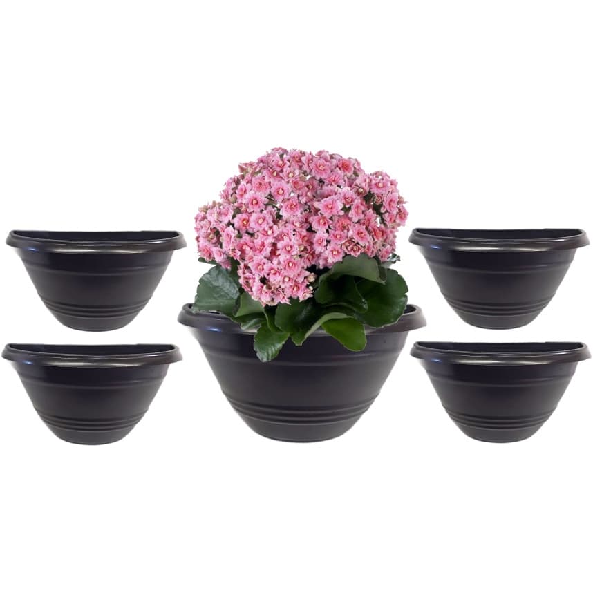 kit 4 Vasos de Parede Meia Lua Mini 450 ml Para Jardim Vertical