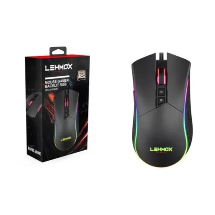 Mouse Gamer Led Rgb 4800 Dpi Hyper P/ Jogo Lehmox Gt-m2