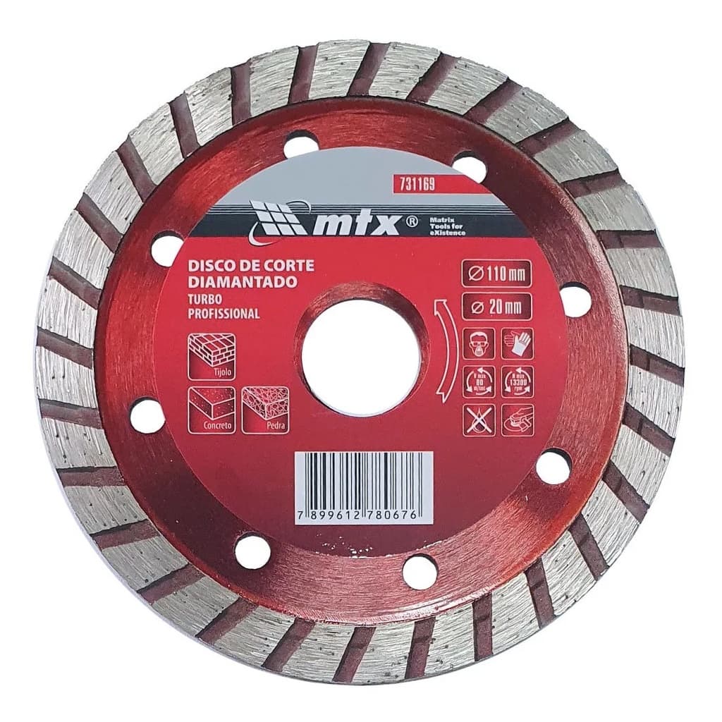 01 Discos Corte Diamantado Turbo Serra Mármore Mtx 731169 - LMS FERRAMENTAS