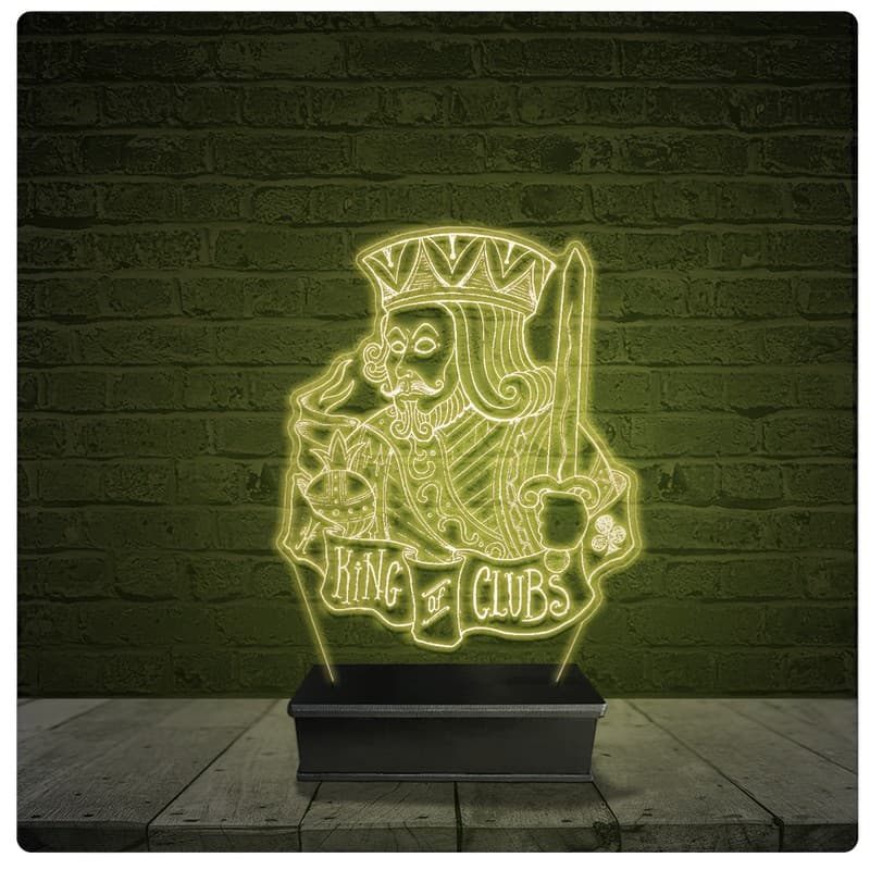 Luminária Acrílico Troféu - Cartas Poker Truco Personalizado