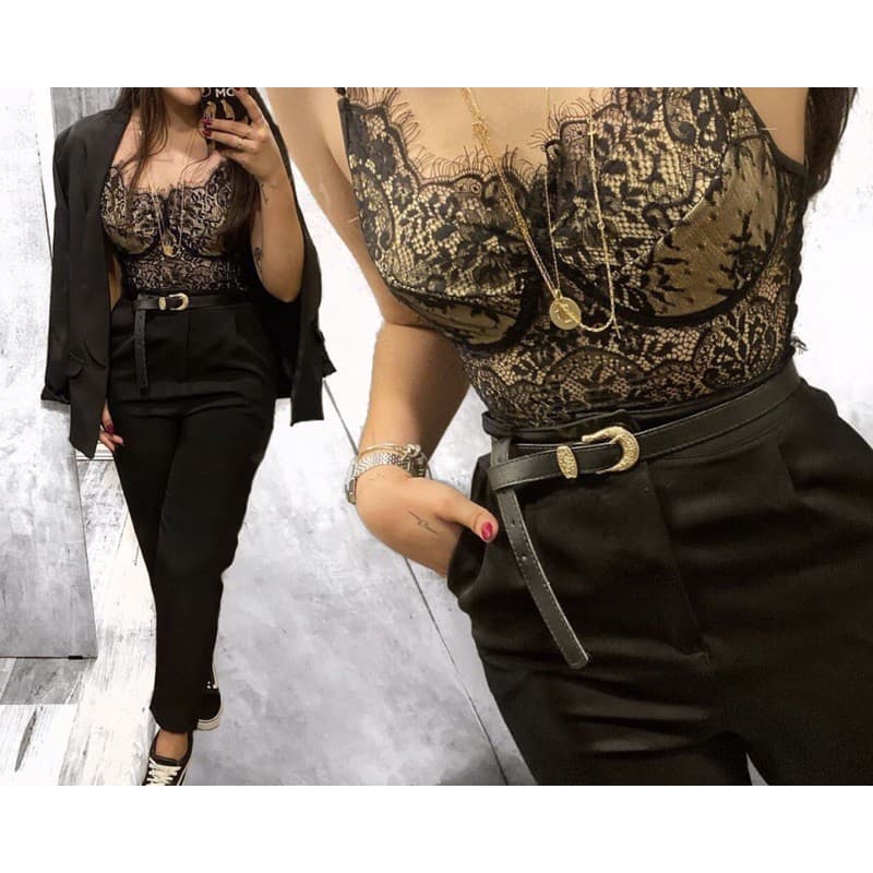 Body de renda com aro