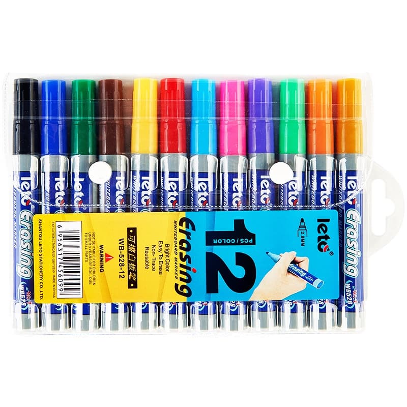 8pçs/12 Peças Caneta Quadro Branco Apagável À Prova D'água Com 8 Cores Material De Escritório