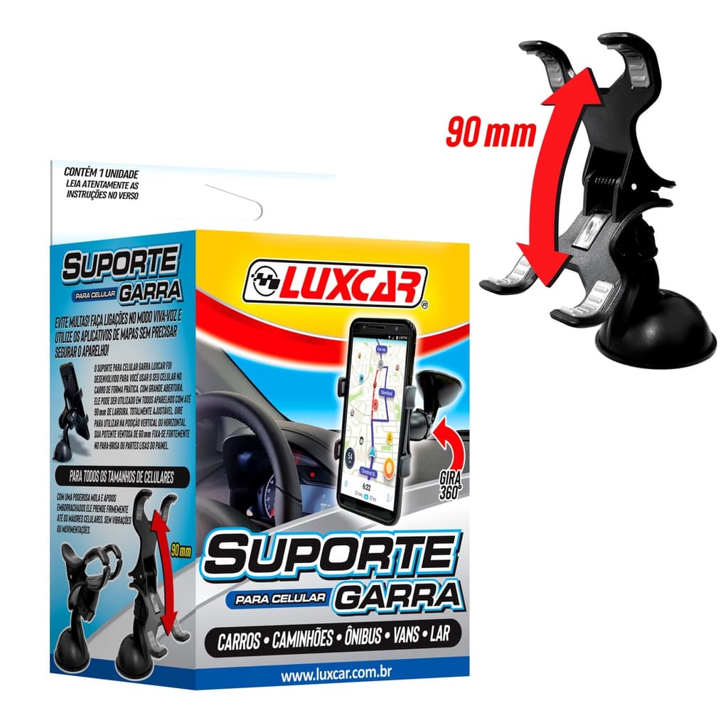 Suporte Veicular Para Celular Garra Luxcar