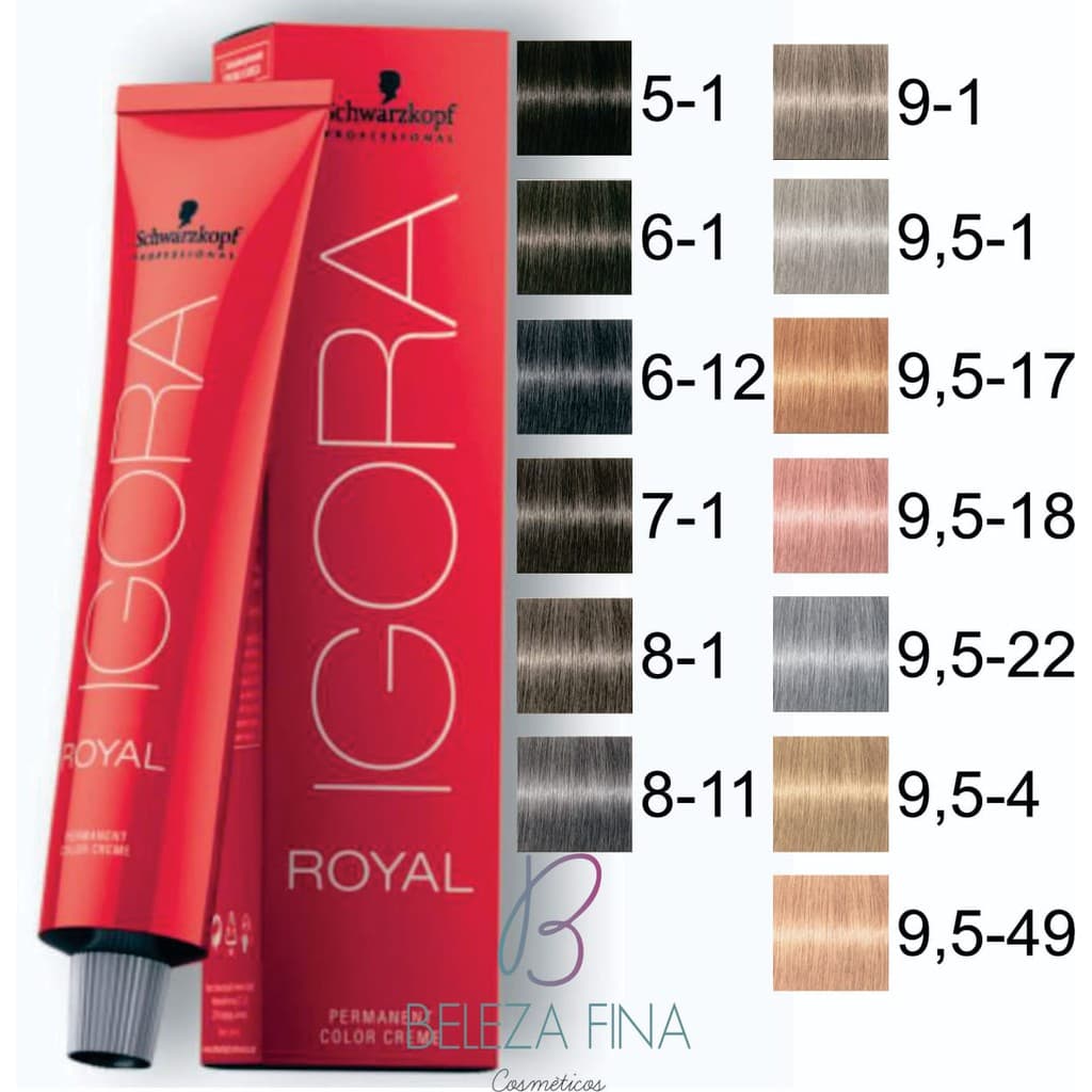 Coloração Igora Royal 60g - Schwarzkopf Professional (ESCOLHA) - 5-1 / 6-1 / 6-12 / 7-1 / 8-11 / 9-1 / 9,5-1 / 9,5-22