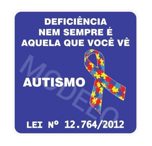 Adesivo Para Carro - Deficiência Autismo - 12x12cm - Sem a Cadeira de Rodas