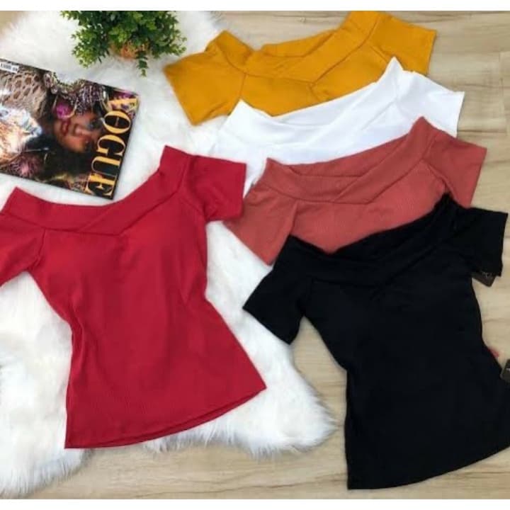 Blusa ombro a ombro manga curta ciganinha moda
