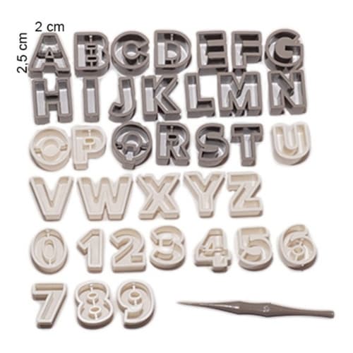Molde Pasta Americana Biscuit Letras Pronta Entrega Cm 228