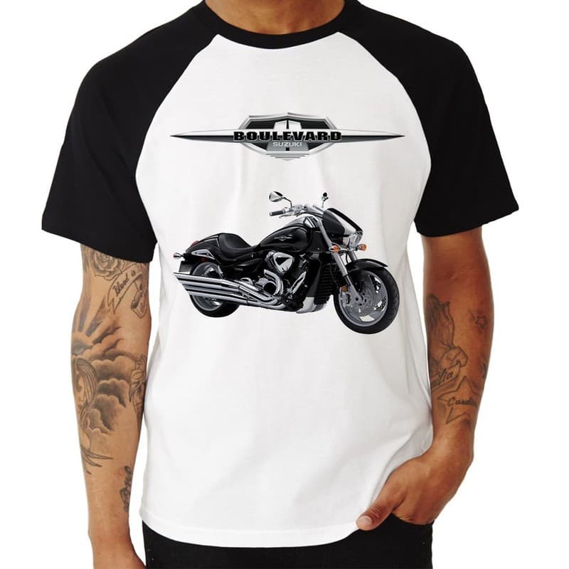 Camiseta Raglan Moto Suzuki M 1800 Intruder M 109 Boulevard