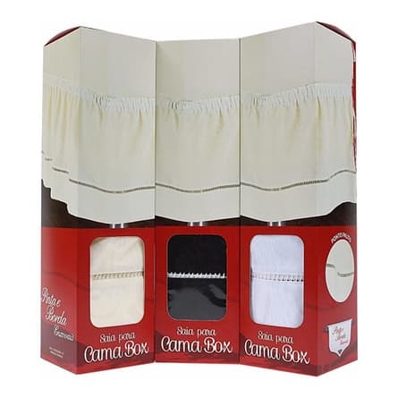 Saia Box Casal Padrão 1,88x1,38x0,35 Gorgurinho Ponto Palito Elástico e Fivela Reguladora
